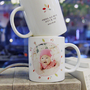 (1+1이벤트) 귀요미 플랜장식 포토머그컵 - 아기,어린이사진 주문제작