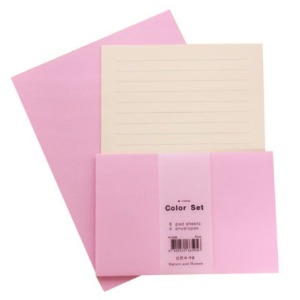 칼라편지 라인 세트 - 봉투 핑크색상